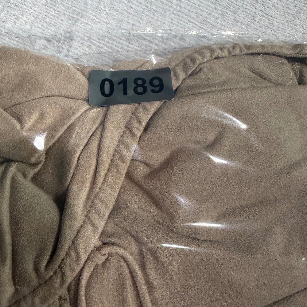Love on a Hanger Tan Faux Suede Lace Up V-Neck Tunic Top Large J5672CADV - Picture 10 of 10